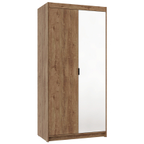 Šatní skříň ELENA 2D 1L + zrcadla + nástavec | 89,7 cm | dub lefkas