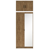 Šatní skříň ELENA 2D 1L + zrcadla + nástavec | 89,7 cm | dub lefkas