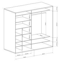 FONTI | šatní skříň F-11 | 199 cm | dub karamel