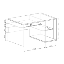 FONTI | psací stůl F-14 | 120 cm | dub karamel | s výsuvem na klávesnici