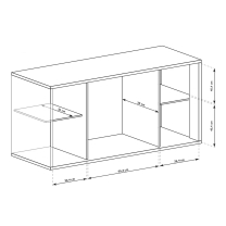 FONTI | komoda F-3 + kovové nohy 12 cm | 158 cm | dub karamel