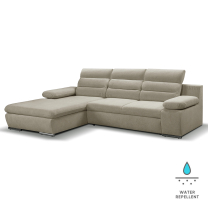 Sedací souprava GRECO MINI | 185x278 cm | LEVÁ | rozkládací + úložný prostor | béžovošedá WATER REPELLENT