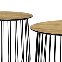 Konferenční stolek AF-3007 OAK | Set 2 kusů | 1x ⌀ 60 cm + 1x ⌀ 37 cm | divoký dub MDF desky o síle 18 mm