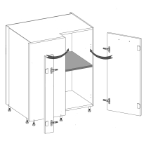 SMART s | dolní skříňka SM-14D rohová | 70x100 cm | VÝBĚR KORPUSU | šedá mat