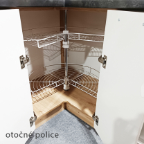 SMART s | dolní skříňka SM-16D rohová + otočná police | 90x90 cm | VÝBĚR KORPUSU | šedá mat