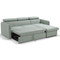 Malá sedací souprava SLIM | 235x179 cm | PRAVÁ | rozkládací + úložný prostor | VÝBĚR TKANIN