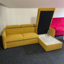 Malá sedací souprava SLIM | 235x179 cm | PRAVÁ | 02 šedobílá | rozkládací + úložný prostor