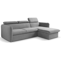 Malá sedací souprava SLIM | 235x179 cm | PRAVÁ | 02 šedobílá | rozkládací + úložný prostor