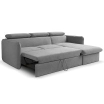 Malá sedací souprava SLIM | 235x179 cm | PRAVÁ | 02 šedobílá | rozkládací + úložný prostor