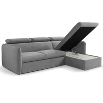 Malá sedací souprava SLIM | 235x179 cm | PRAVÁ | 02 šedobílá | rozkládací + úložný prostor