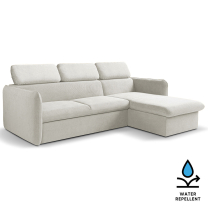 Malá sedací souprava SLIM | 235x179 cm | PRAVÁ | 02 šedobílá | rozkládací + úložný prostor