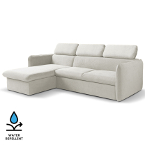 Malá sedací souprava SLIM | 179x235 cm | LEVÁ | 02 šedobílá | rozkládací + úložný prostor