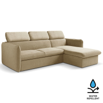 Malá sedací souprava SLIM | 235x179 cm | PRAVÁ | 15 béžová | rozkládací + úložný prostor