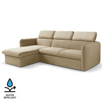 Malá sedací souprava SLIM | 179x235 cm | LEVÁ | 15 béžová | rozkládací + úložný prostor