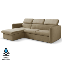 Malá sedací souprava SLIM | 179x235 cm | LEVÁ | 20 středně hnědá | rozkládací + úložný prostor