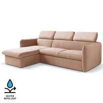 Malá sedací souprava SLIM | 179x235 cm | LEVÁ | 60 starorůžová | rozkládací + úložný prostor