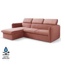 Malá sedací souprava SLIM | 179x235 cm | LEVÁ | 63 tmavě starorůžová | rozkládací + úložný prostor