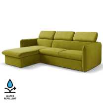 Malá sedací souprava SLIM | 179x235 cm | LEVÁ | 35 zelená | rozkládací + úložný prostor