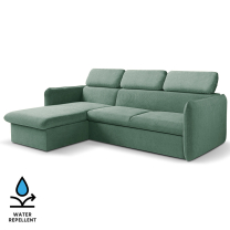 Malá sedací souprava SLIM | 179x235 cm | LEVÁ | 37 zelenomodrá | rozkládací + úložný prostor