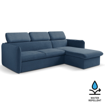 Malá sedací souprava SLIM | 235x179 cm | PRAVÁ | 78 tmavě modrá | rozkládací + úložný prostor