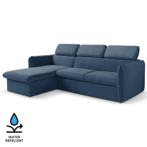 Malá sedací souprava SLIM | 179x235 cm | LEVÁ | 78 tmavě modrá | rozkládací + úložný prostor