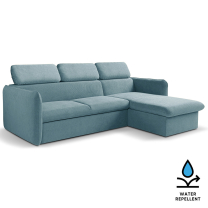 Malá sedací souprava SLIM | 235x179 cm | PRAVÁ | 74 modrá | rozkládací + úložný prostor