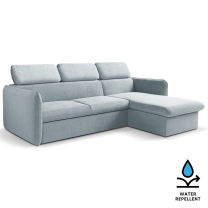 Malá sedací souprava SLIM | 235x179 cm | PRAVÁ | 70 modrošedá | rozkládací + úložný prostor