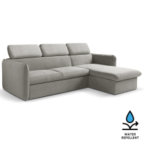 Malá sedací souprava SLIM | 235x179 cm | PRAVÁ | 83 středně šedá | rozkládací + úložný prostor