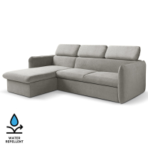 Malá sedací souprava SLIM | 179x235 cm | LEVÁ | 83 středně šedá | rozkládací + úložný prostor