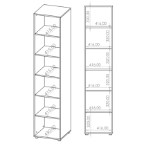 MAXIONE c | regál R 45 MX-08 | 45 cm | černá mat