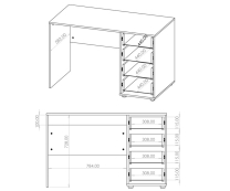 MAXIONE k | psací stůl MX-01 | 120 cm | kašmír