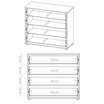 MAXIONE k | komoda K4SZ MX-03 | 90 cm | kašmír