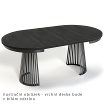 Jídelní stůl GARDI | Ø 100 cm | kulatý | ROZKLÁDACÍ | bílá/černá