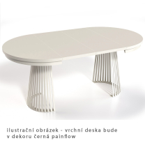 Jídelní stůl GARDI | Ø 100 cm | kulatý | ROZKLÁDACÍ | černá/kašmír