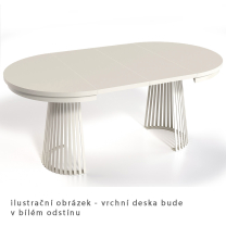 Jídelní stůl GARDI | Ø 100 cm | kulatý | ROZKLÁDACÍ | bílá/kašmír