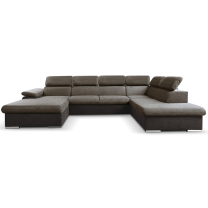 Sedací souprava COOL II | 191x343x220 cm | rozkládací + 2x úlož. prostor | LEVÁ | tmavě hnědá 04/07