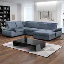 Sedací souprava SELLY | 208x344 cm | LEVÁ | nastavitelná hloubka sedu | rozkládací + úložný prostor | VÝBĚR TKANIN