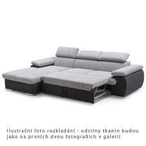 Sedací souprava COOL | 191x281 cm | rozkládací + úložný prostor | LEVÁ | oranžovo černá 08/15