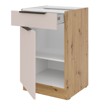SOLEA k | kuchyňská skříňka 50 D 1F 1S policová + se zásuvkou | 50 cm | UNI | artisan/kašmír | VÝBĚR ÚCHYTŮ