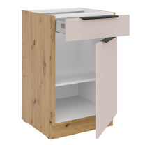 SOLEA k | kuchyňská skříňka 50 D 1F 1S policová + se zásuvkou | 50 cm | UNI | artisan/kašmír | VÝBĚR ÚCHYTŮ