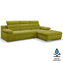 Sedací souprava GRECO MINI | 278x185 cm | PRAVÁ | 35 zelená WATER REPELLENT | rozkládací + úložný prostor