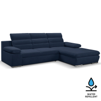 Sedací souprava GRECO MINI | 278x185 cm | PRAVÁ | 79 temně modrá WATER REPELLENT | rozkládací + úložný prostor