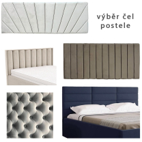 Postel jednolůžko JARS | 120x200 cm | VÝBĚR tkaniny, designu čela, nožiček, výšky čela