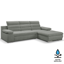 Sedací souprava GRECO MINI | 278x185 cm | PRAVÁ | 93 šedá WATER REPELLENT | rozkládací + úložný prostor