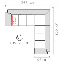 Sedací souprava BOSTON MAXI | levá | 265x265 cm | EXTRA VYSOKÝ sedák a záda | VÝBĚR TKANIN