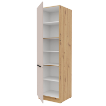 SOLEA k | vysoká skříňka 60 DK-210 2F potravinová s policemi | 60 cm | UNI dvířka | artisan/kašmír | VÝBĚR ÚCHYTŮ