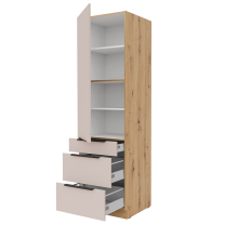 SOLEA k | vysoká skříňka 60 DPS-210 3S1F | 60 cm | PREMIUM BOX | artisan/kašmír | VÝBĚR ÚCHYTŮ