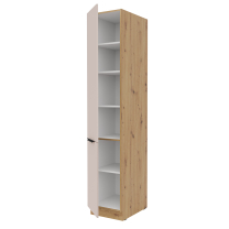 SOLEA k | vysoká skříňka 40 DK-210 2F potravinová s policemi | 40 cm | UNI dvířka | artisan/kašmír | VÝBĚR ÚCHYTŮ