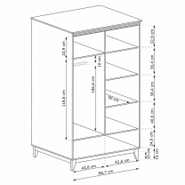 WINDSOR k | šatní skříň W-10 | 92 cm | kašmír