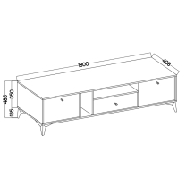 TOKYO 1 c | TV stolek RTV 313 | 180 cm | černá grafit/zlatá